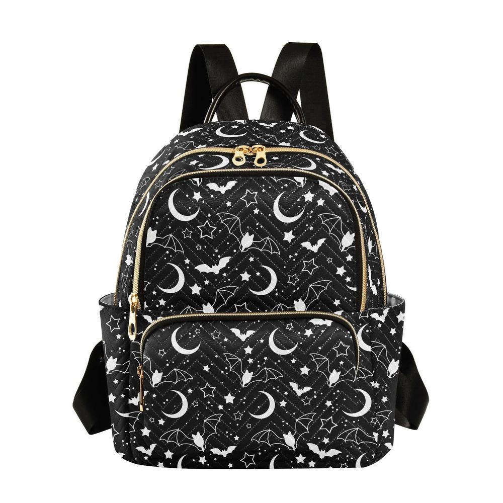 Halloween Moon Night Sky Bats Mini Backpack Fashion Backpack Purse for🤪
